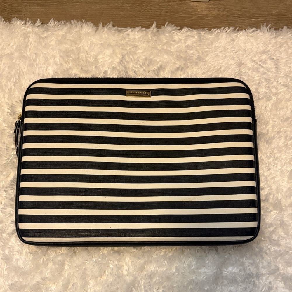 kate spade Black and White Striped Tablet Sleeve